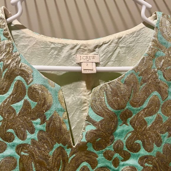 J. Crew Metallic Overlay Jacquard Top - Size 2 - Picture 2 of 3
